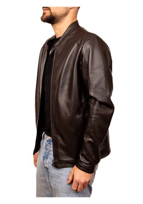 Brown leather jacket PK BY PASKAL | 771NAPPA-MORO